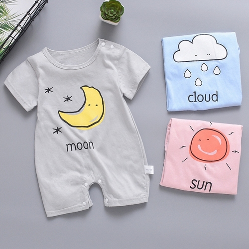 Newborn Baby Boy Girl Short Sleeve Jumpsuit Sun