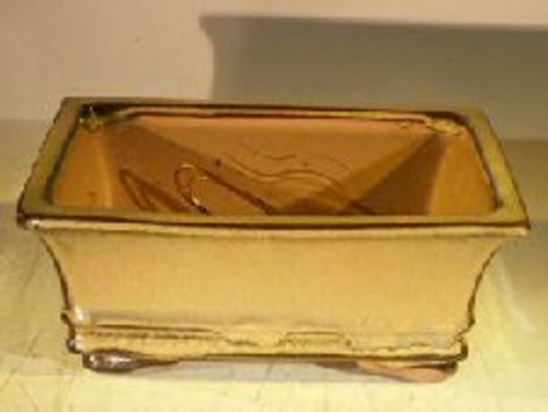 Olive Green Ceramic Bonsai Pot - Rectangle Professional Series 8" x 6"