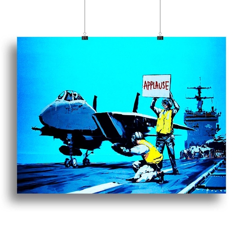 Banksy Aircraft Carrier Applause Canvas Print or Poster