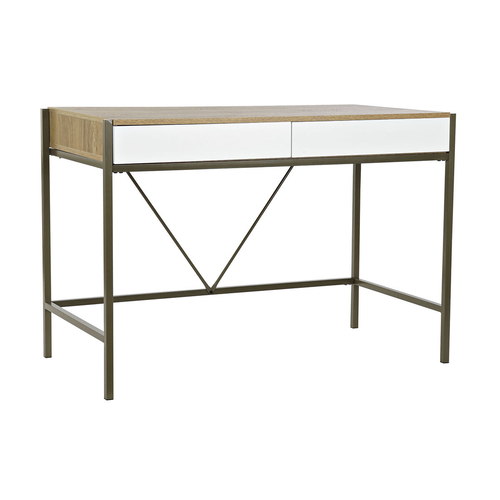 Desk DKD Home Decor White Brown Metal MDF Wood 110 x 55 x 76 cm