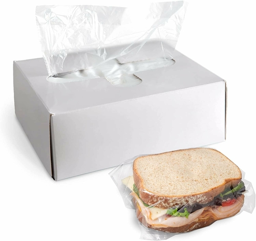 Pack of 2000 Sandwich Bags 6.75 x 6.75 with Flip Top. LLDPE Bags 6 3/4