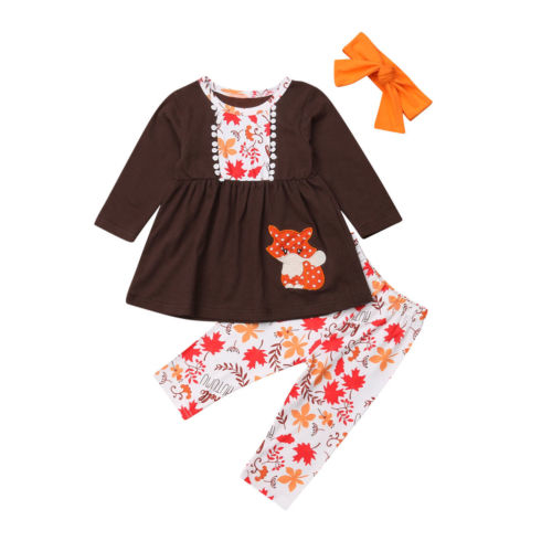 2018 New Autumn Infant Kids Baby Girls 3PCS Sets