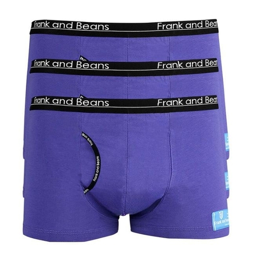 3 Mens Boxer Briefs Cotton Trunks Purple