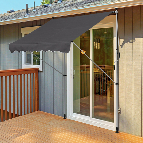 Outsunny Patio Adjustable Awning Floor- to-ceiling Retractable Shade