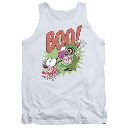 Trevco Courage The Cowardly Dog-Stupid Dog - Adult Tank Top - White & 