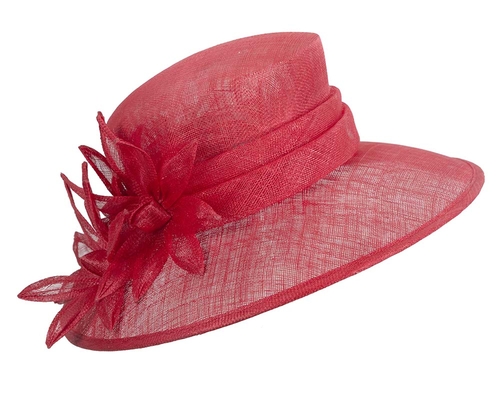 Large red spring racing hat