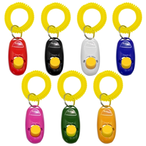 Dog Clicker Cat Training Trainer with Key Ring And