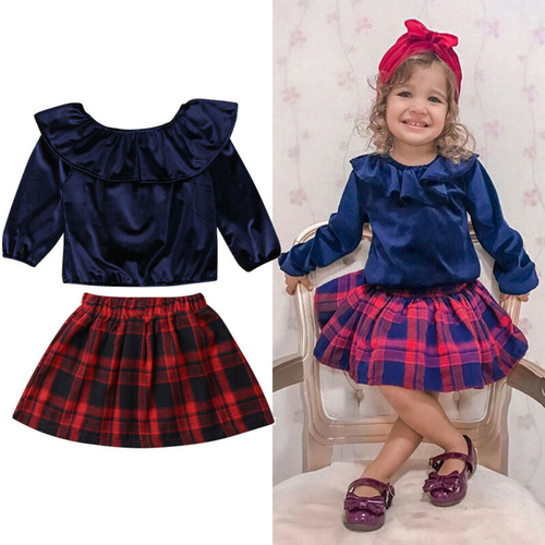 Pudcoco Autumn Kids Baby Girl Outfits Long Ruffle