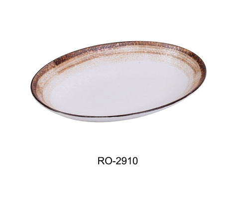 Yanco RO-2910 Rockeye-2 9 1/2" X 7 1/2" X 1 1/2" DEEP OVAL PLATE 20 OZ