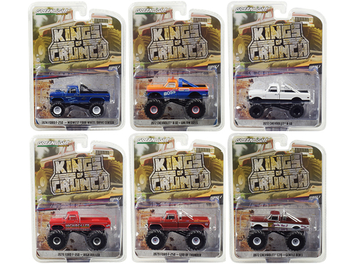 \Kings of Crunch\" Set of 6 Monster Trucks Series 3 1/64 Diecast Model
