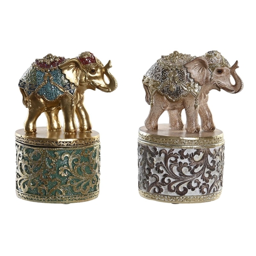 Decorative Figure DKD Home Decor Beige Golden Elephant Colonial 9 x 9