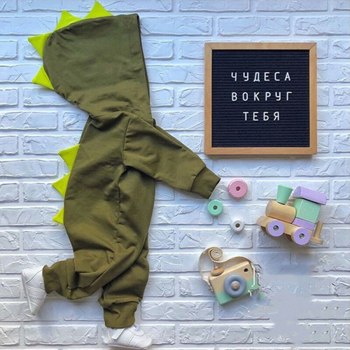 Newborn Baby Kids Boy Girl Rompers Dinosaur Long