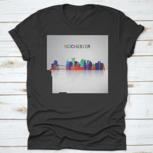 Vector Illustration Of Rochester Skyline Silhouette In Colorful