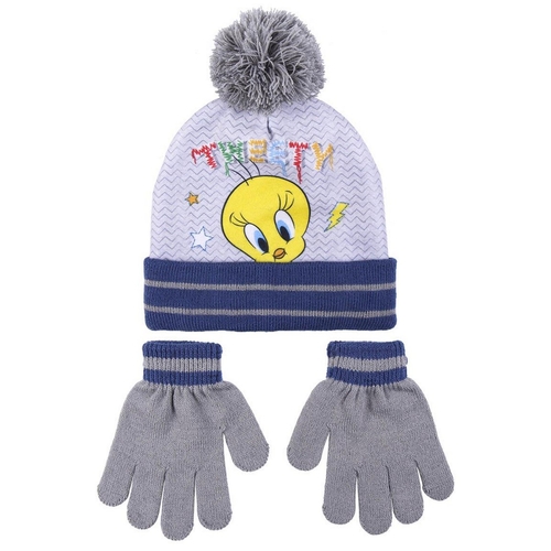 Hat & Gloves Looney Tunes Grey