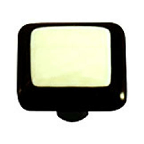 Hot Knobs HK5007-KA Black Border with French Vanilla Square Glass Cabi