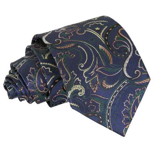 Cypress Paisley Classic Tie - Navy & Green