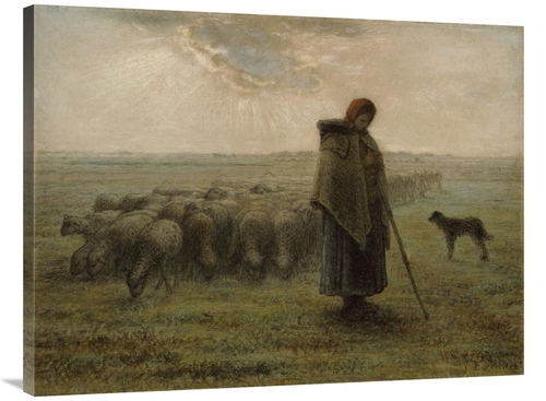 Global Gallery GCS-454785-3040-142 30 x 40 in. Shepherdess & Her Flock