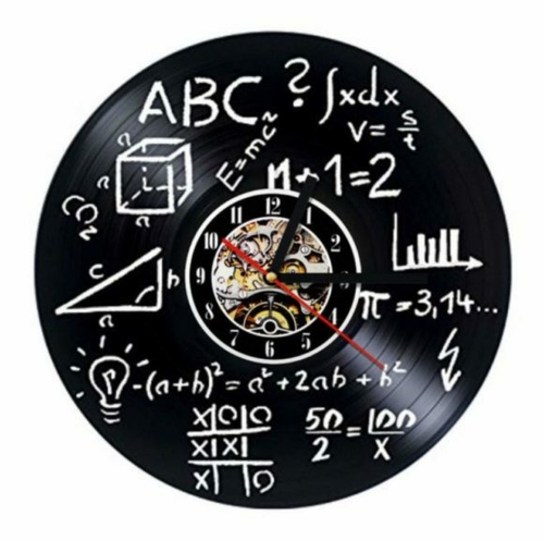 MATHEMATICAL FORMULAS HANDMADE VINYL RECORD WALL CLOCK IDEA