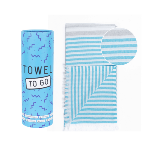 Beach Pool Hammam Towel, Turquoise - Blue in Gift Box