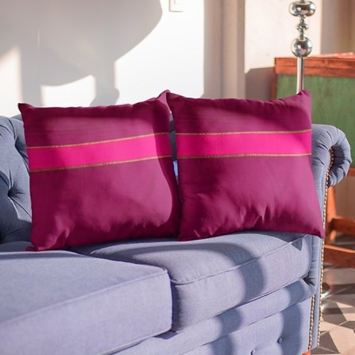 Stylish solid purple cushion cover