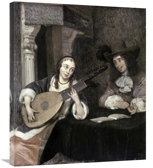 Global Gallery GCS-276776-30-142 30 in. Woman Playing the Lute Art Pri