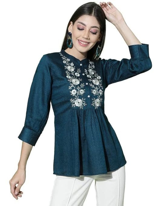 Women's Embroidery & printed Fit & Flare Top  (Size-XL)