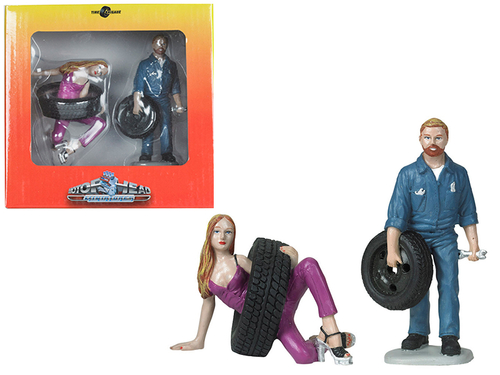 Val and Gary Tire Brigade 2 piece Figurine Set 1/18 by Motorhead