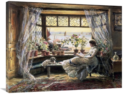 36 in. Reading by the Window, Hastings Art Print - Charles James L