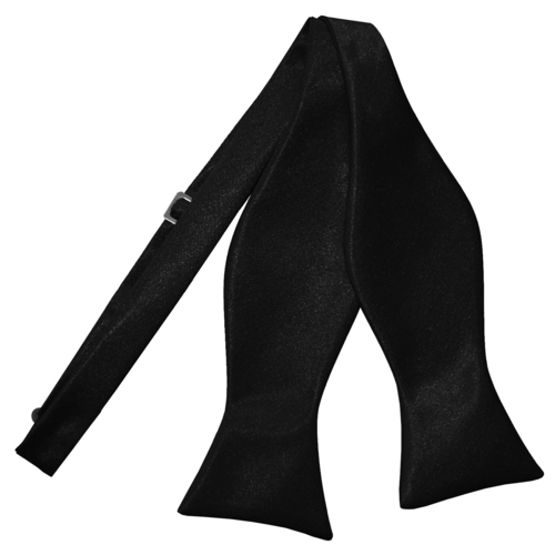 Plain Satin Self-Tie Bow Tie - Black