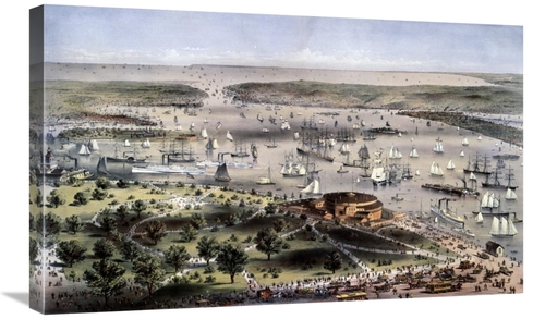 Global Gallery GCS-277197-30-142 30 in. Port of New York Birds Eye Vie