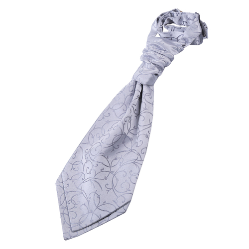 Swirl Pre-Tied Ruche Cravat - Boys - Silver