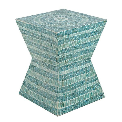 Morocco Turquoise Shell Stool