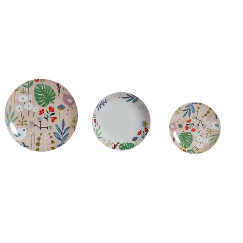 Dinnerware Set DKD Home Decor Multicolour Porcelain Flowers Urban 27 x