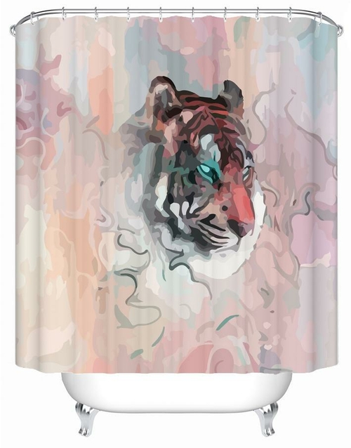 Water Painting Tiger Shower Curtain