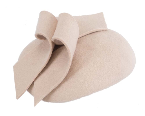 Modern beige winter felt pillbox