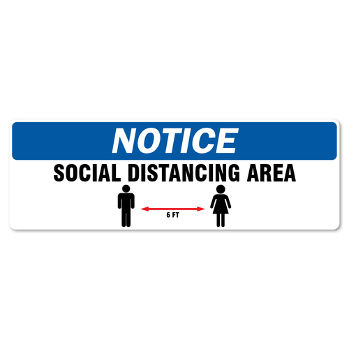 SignMission FD-2-R-16-99990 6 x 18 in. Coronavirus Vinyl Decal - Socia