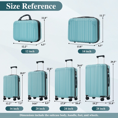 Main 3-Piece Luggage Set, Durable Hardshell ABS Suitcase with Spinner image