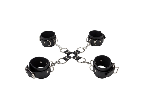 Leather Hand and Legcuffs - Black