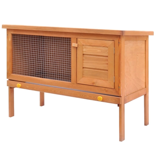 Outdoor Rabbit Hutch 1 Layer Gray Wood