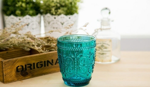European Style  Carved Relief Texture  Glass Cup