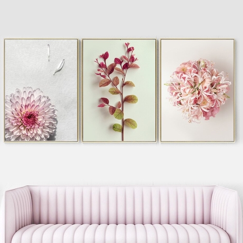 Canvas Art Print Pink Big Flower Wall