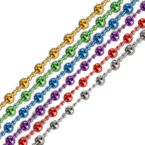 Blinkee 597330 Round Mardi Gras Beaded Necklace, Assorted Color - 
