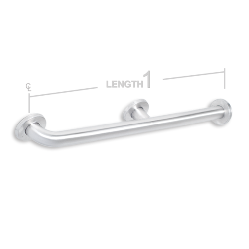 AJW UG2-C54 54 In. Concealed Snap Flange Grab Bar - Configuration C