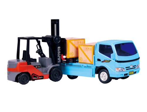 AZImport T526 Friction Powered Forklift & Truck Play Set Vehicle with 