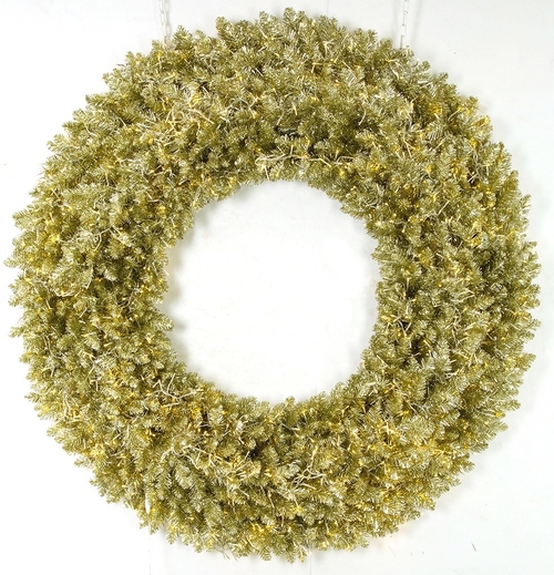 Autograph Foliages C-180904 60 in. Champagne Wreath with 3 mm LED Clus