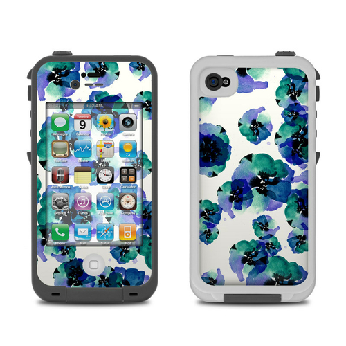 DecalGirl LCI4-BLUEYE Lifeproof iPhone 4 Case Skin - Blue Eye Flowers