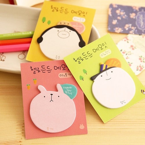 Main 3 Pcs / Lot newest Cute Cartoon avatar Diary memo image