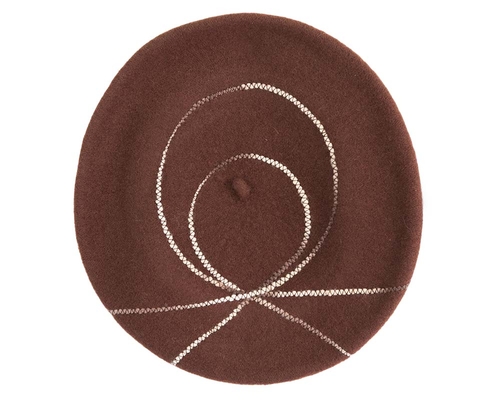 Brown french beret with spirals