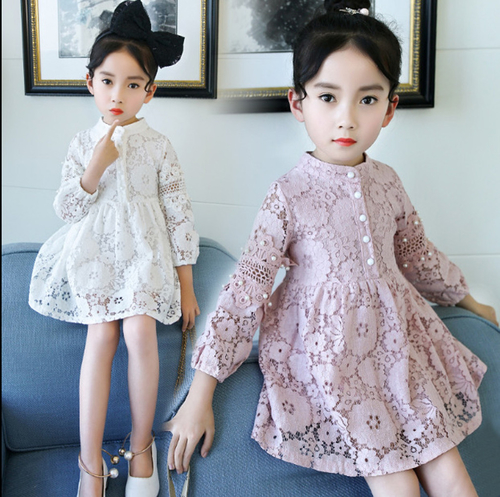 2019 Teen Kid Baby Girls Puff Long Sleeve Lace