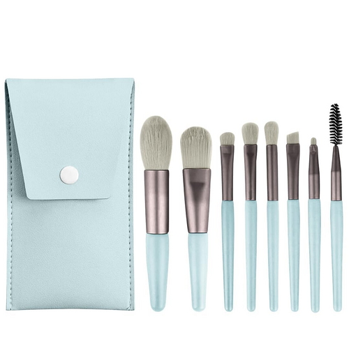 8 Pcs Brush Set With Pouch, Makeup Brushes Premium Synthetic